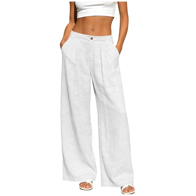 Pantalones de Cintura Elástica de las Mujeres Color Sólido Casual Bolsillo Pantalones de Pierna Recta para el Uso Deportivo Diario
