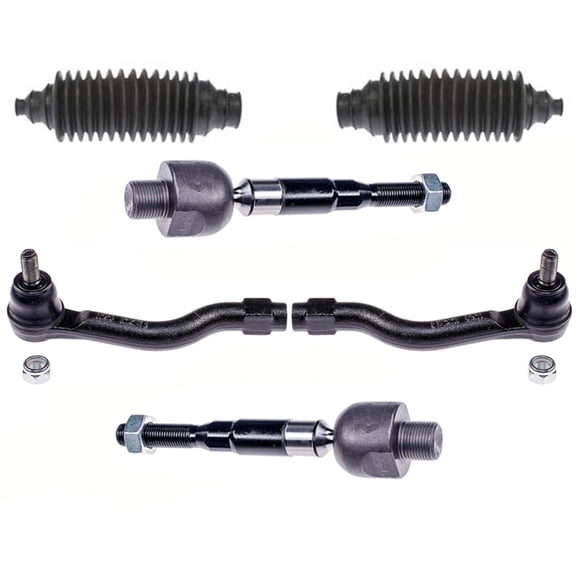 Front Inner and Outer Tie Rods & Boots For Honda Crosstour 2.4L 2012-2015