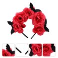 thumbnail image 2 of 1 diadema de murciélago de Halloween para mujer, accesorios para el cabello, diadema de flores de simulación, 2 of 5