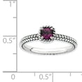 thumbnail image 4 of Checker-Cut Rhodolite Garnet Sterling Silver Ring, 4 of 7