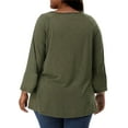 thumbnail image 4 of LilyLLL Plus Size S-5XL Womens Solid Color Flared Sleeve Flowy Tunic T-shirt Tops, 4 of 4