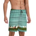 thumbnail image 2 of Bixox Men's Wood Grain printed lightweight casual shorts, soft sleep shorts with pockets., 2 of 7