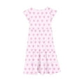 thumbnail image 4 of Zpanxa Robes d'Été pour Filles Manches Courtes Manches Volantées Col Rond Imprimé Floral Taille Poche Robe à Étages Polyester Spandex Rose 10 Ans, 4 of 4