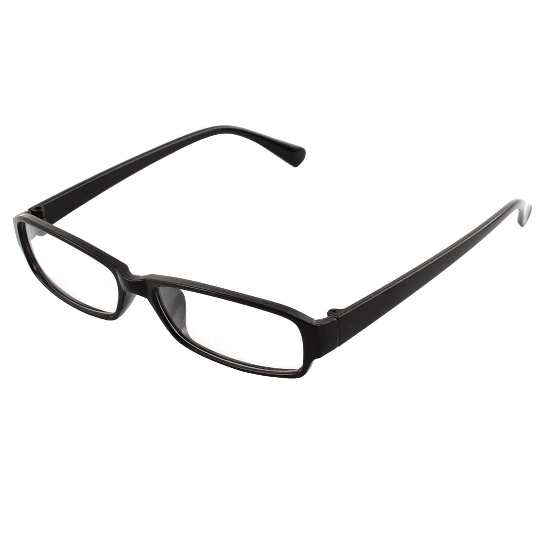 Black Clear Frame Single Bridge Rectangle Lens Plain Glasses Eyeglasses ...