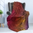 thumbnail image 4 of Abstract Soft Flannel Fleece Blanket, Doodle Abstract Waves with Stripes Ombre Effect Design with Purple and Pink Tones, Cozy Plush for Indoor and Outdoor Use, 50" x 60", Multicolor, by Ambesonne, 4 of 5