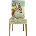 thumbnail image 1 of Funda de asiento para comedor ABPHQTO Cute Deer Stretch Chair Cover Protector Set de 1, 1 of 4