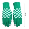 thumbnail image 6 of Eoperou 1 Pair Full Finger Gloves Checkerboard Pattern Vivid Color Windproof Wear Resistant Super Soft Keep Warm Yarn Unisex Winter Warm Outdoor Gloves for Camping, 6 of 8