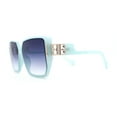 thumbnail image 3 of Womens Oversize 90s Diva Designer Fashion Rectangle Butterfly Sunglasses Teal - Blue, 3 of 4