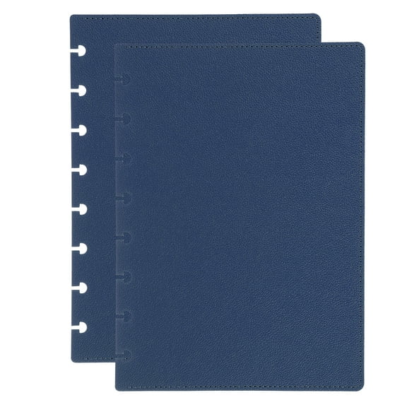 Leather Discbound Notebook Cover, A5 Size Disc Planner Cover for Arc Notebook Happy Planner, Blue