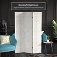 thumbnail image 2 of 6 ft. Tall Double Sided White Snake Print Canvas Room Divider with Natural Spruce Frame, 2 of 7