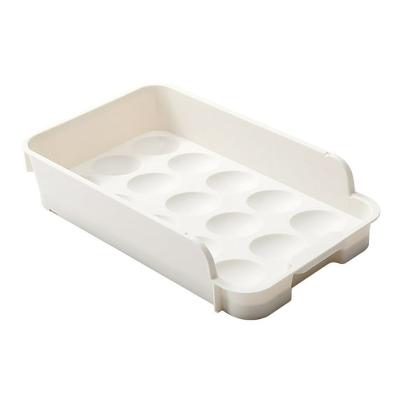 Moocorvic Large Capacity Eggs Holder For Refrigerator - Stackable 15-grid Eggs Fresh Storage Box For Fridge, Eggs Storage Container Organizer Bin, White Plastic Storage