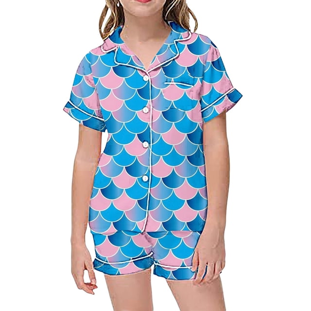 Luvoko Ensemble de Pyjama à Manches Courtes Imprimé Mode pour Tout-Petits, Robe de Bébé Sans Pieds pour Garçons et Filles