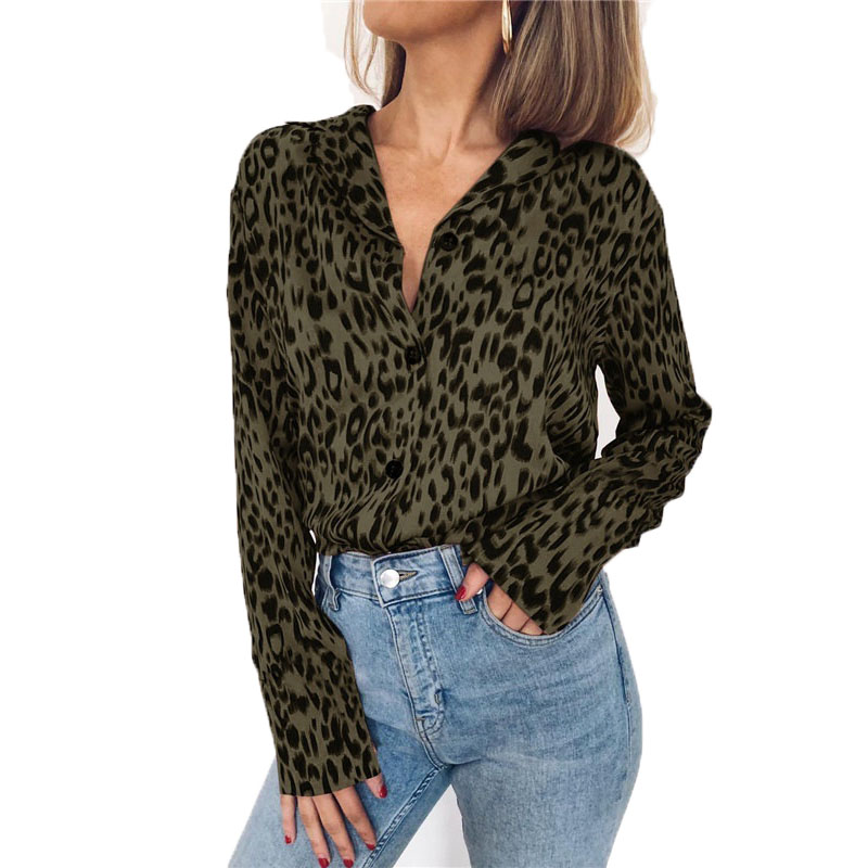 chiffon animal print blouse