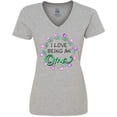 thumbnail image 3 of Inktastic I Love Being an Oma- Circle of Hearts Women's V-Neck T-Shirt, 3 of 5