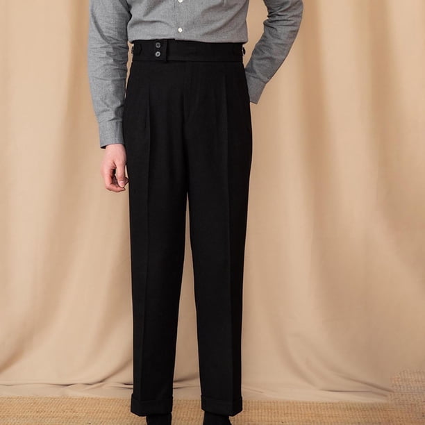 chinese dress ladies Super 120s Wool Gabardine Dress Trouser, British Khaki – Hertling USA