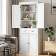 thumbnail image 5 of Ktaxon 72" Kitchen Pantry, Modern Freestanding Pantry Cabinet with Spice Rack, Storage Cabinet with 4 Doors, Large Drawer and Adjustable Shelves for Kitchen,Dining Room, White, 5 of 10