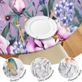 thumbnail image 4 of Purple Butterfly Flower Butterfly Pattern Round Fitted Tablecloth with Elastic Edge,Dining Table Cover Waterproof,Outdoor Round Tablecloth for Camping,Dining,Indoor and Outdoor, 4 of 7