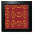 thumbnail image 1 of Tailandia Golden rojo patron decorativo Mesa de pared con marco cuadrado negro, 1 of 4