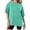 Mint Green, variant on Washed Short Sleeve T Shirt Relaxed Fit Tie Dye Snowflake Print Casual Top T Shirt Women Loose Womens Loose Fit Workout Shirts Running Top Women Women T Shirt Summer Spandex Tee Trashier
