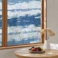 Window Graffiti Tint Graffiti Abstract Stripe Rainbow Window Privacy Film, White Navy Blue ...
