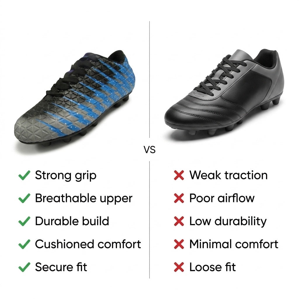Vizari Bolt Firm Ground Soccer Cleats for Kids – Durable, Comfortable, and Stylish Boys and Girls Soccer Shoes with Traction - Black/Sky/Silver, 4