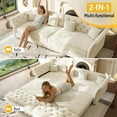 thumbnail image 3 of LLappuil 100" Pull Out Sofa Bed King Size, Loveseat Sleeper Sofa Couch Convertible Sofa Bed, Velvet Sofa for Living Room Beige, 3 of 10