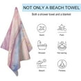 thumbnail image 3 of Yibo Hippie Floral Bath Beach Towel Vintage Watercolor Floral Striped Fabric Modern Aesthetic Print Soft Bath Towel, 3 of 8