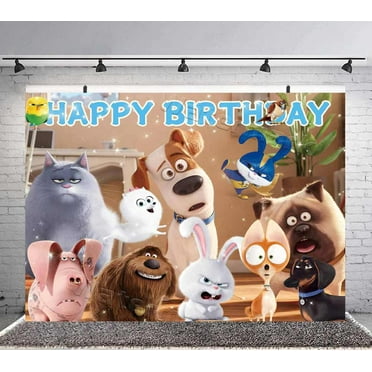 Secret of Pets Backdrop Banner Party Supplies Background for Photography Kids Birthday Decorations