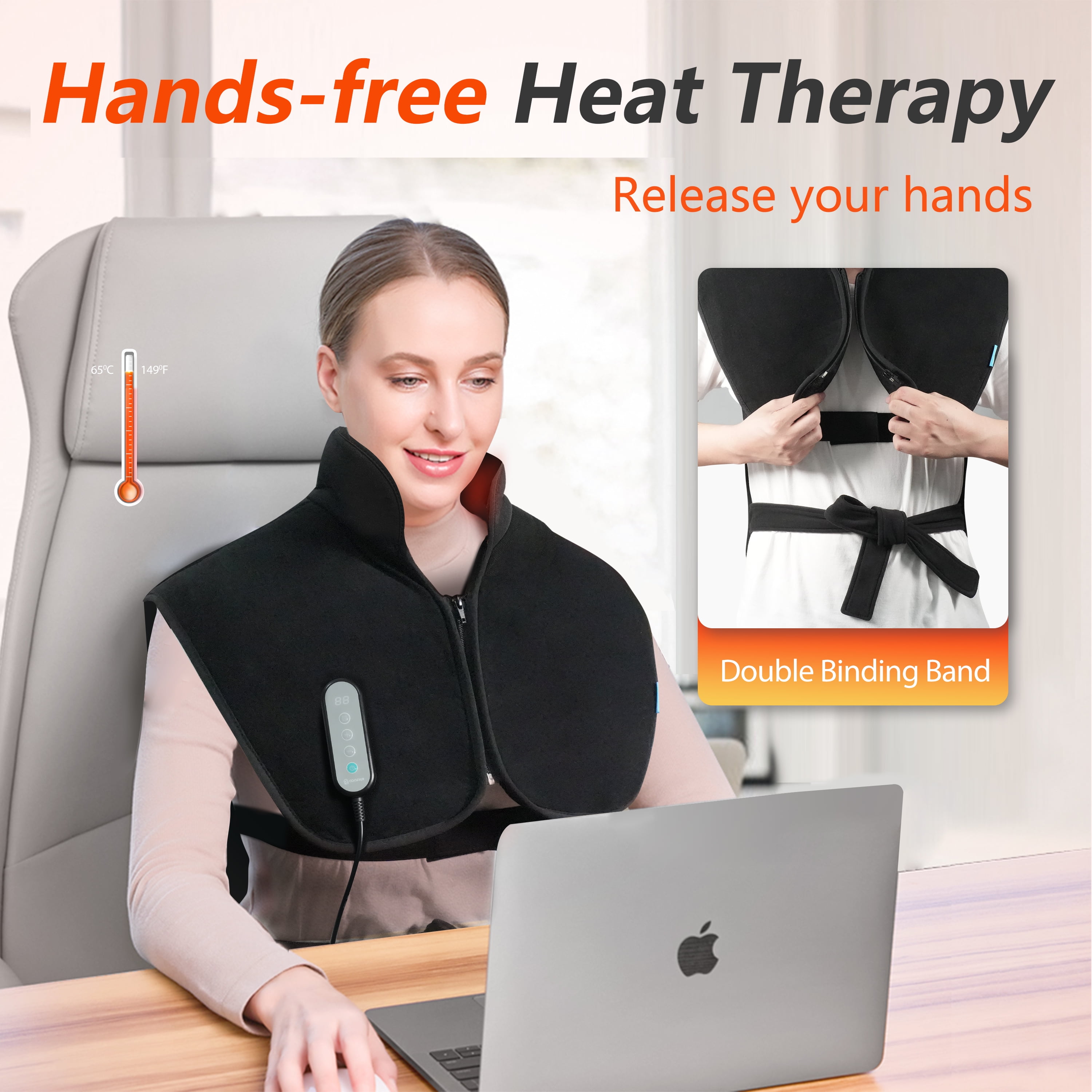 Neck Heating Pad Wrap Heated Shoulder Massager Cervical Relieve Pain Relief  USB Electric Fatig Warming Back Brace Compress Tool