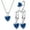 Blue, variant on Xinyolin 1 Set Necklace Jewelry Set Multi-colored Love Heart Pendant Dainty Gift Minimalist Drop Earrings Open Ring Kit Fashion Jewelry