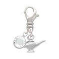 thumbnail image 2 of Delight Jewelry Aladdin's Lamp - Silvertone Clip on Charm with Clear Crystal Drop, 2 of 4