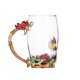 thumbnail image 1 of Red Rose Enamel Craft Water Cup Drink Mug con mango Design Tea Coffee Cup with Spoon Paño de limpiez Abanopi Rojo/tipo 1, 1 of 1