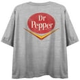 thumbnail image 2 of Dr Pepper It's Different I Like It Vintage Logo Crew Neck Short Sleeve Gray Heather Women's Crop Top-XL, 2 of 7