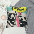 thumbnail image 2 of Orinice Dogs Throw Pillow Covers Dog Friendship Pillow Cover Black and White Pillowcover Soft Double Side Print Sofa Linen Square Throw Pillowcovers  for Living Room Bedroom Car Decor White, 2 of 5