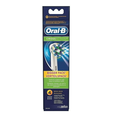 Oral B CrossAction Replacement Brush Heads, 4 Count