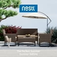 thumbnail image 4 of Nestl 4-Piece Outdoor Patio Furniture Set, Wicker Patio Conversation Set, Brown/Beige, 4 of 6