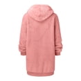thumbnail image 7 of Women's Plus Size Casual Color Block Sweatshirt Zipper Hoodie Loose Blouse Warm Coat, 7 of 7