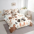 thumbnail image 3 of jejeloiu Cute Cartoon Bear 7pcs Bedding Comforter Set,Kawaii Animal Queen Bedding Sets,Brown White Queen Sheet Sets Forgirls Boys,Breathable Home Decor Reversible, 3 of 8