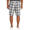 thumbnail image 2 of Men's Classic Fit Flat Front Cotton Plaid Stripe Pattern Lightweight Shorts (Plaid Grey, 54), 2 of 3