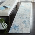 thumbnail image 3 of SAFAVIEH Tulum Fari Abstract Distressed Runner, Ivory/Blue, 2' x 5', 3 of 9