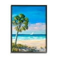 thumbnail image 2 of Stupell Industries Coastal Palm Beach Coast Sailboat Cruise Nautical Painting, 24 x 30, Design by Julie Derice, 2 of 5