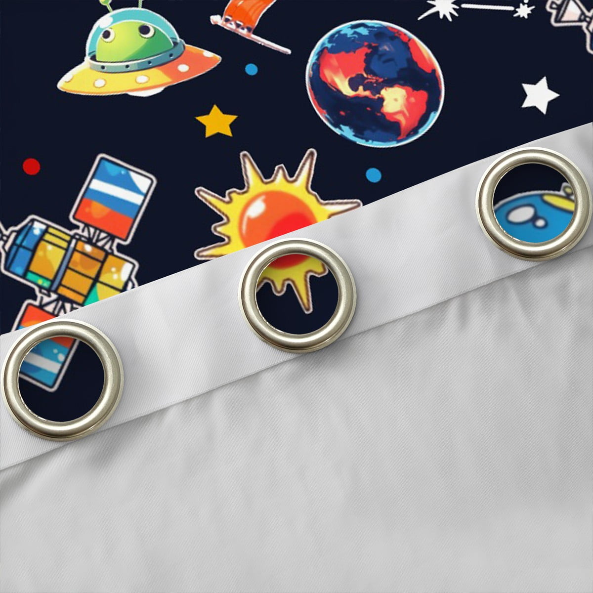 Feelyou Rocket Planet Black Out Curtains, Mystic Outer Space Curtains Pack of 2 (42x63 Each), Teens Kids Boys Girls Bedroom Curtains, Blackout Curtains Bedroom Decor