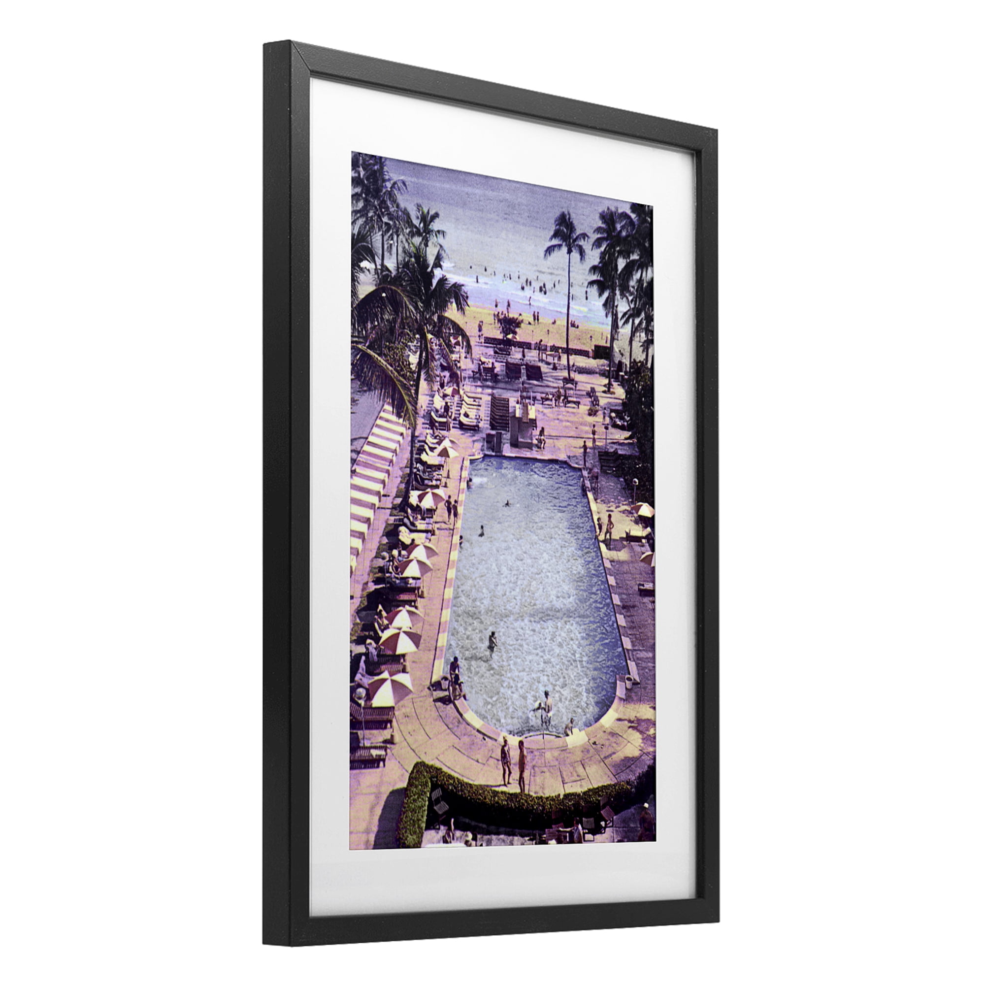 Stupell Industries Vintage Miami Sands Black Framed Print Under Glass, design by Grotto Studios