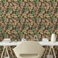 thumbnail image 2 of Ambesonne, Abstract Art Peel & Stick Wallpaper for Home, Leaves Pattern Grunge, 13"x72", Dark Rosewood Sea Green, 2 of 5