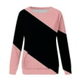 thumbnail image 4 of miqiqism Sweatshirt for Women Comfy Long Sleeve Blouses Juniors Round Neck Tee Shirts Trendy Relaxed Fit Workout Sweater Casual Colorblock Pullover Tunic Clothes,Pink,X-Large, 4 of 6