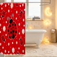 thumbnail image 3 of Erosebridal Lovely Ladybug Shower Curtain 72Wx78L,Vintage Daisy Flower Bath Curtain,Black White, 3 of 5