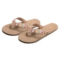 thumbnail image 1 of 1 par de pantuflas de verano planas para playa, chanclas de paja sintética, elegantes y refrescantes para mujer (beige, tallas 36, 5.5 EE. UU., 3 UK, 36 UE, 8.8425 pulgadas), 1 of 5