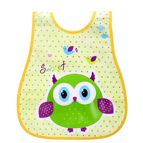 Wangkekeji Toddler Kids Boys Girls Cartoon Sleeveless Feeding Apron Bib Smock Holiday Baby Food