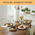 thumbnail image 6 of Brown Pure Color Round 13 Inch Placemats Set of 2, Aesthetics Contemporary Luxury HeatResistant Non Slip Place Mats for Dining Table, Wipeable Braided Kitchen Table Mats for Housewarming, 6 of 9