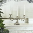 thumbnail image 3 of DecMode 3 Holder Silver Aluminum Metal Scroll Candelabra, 3 of 15